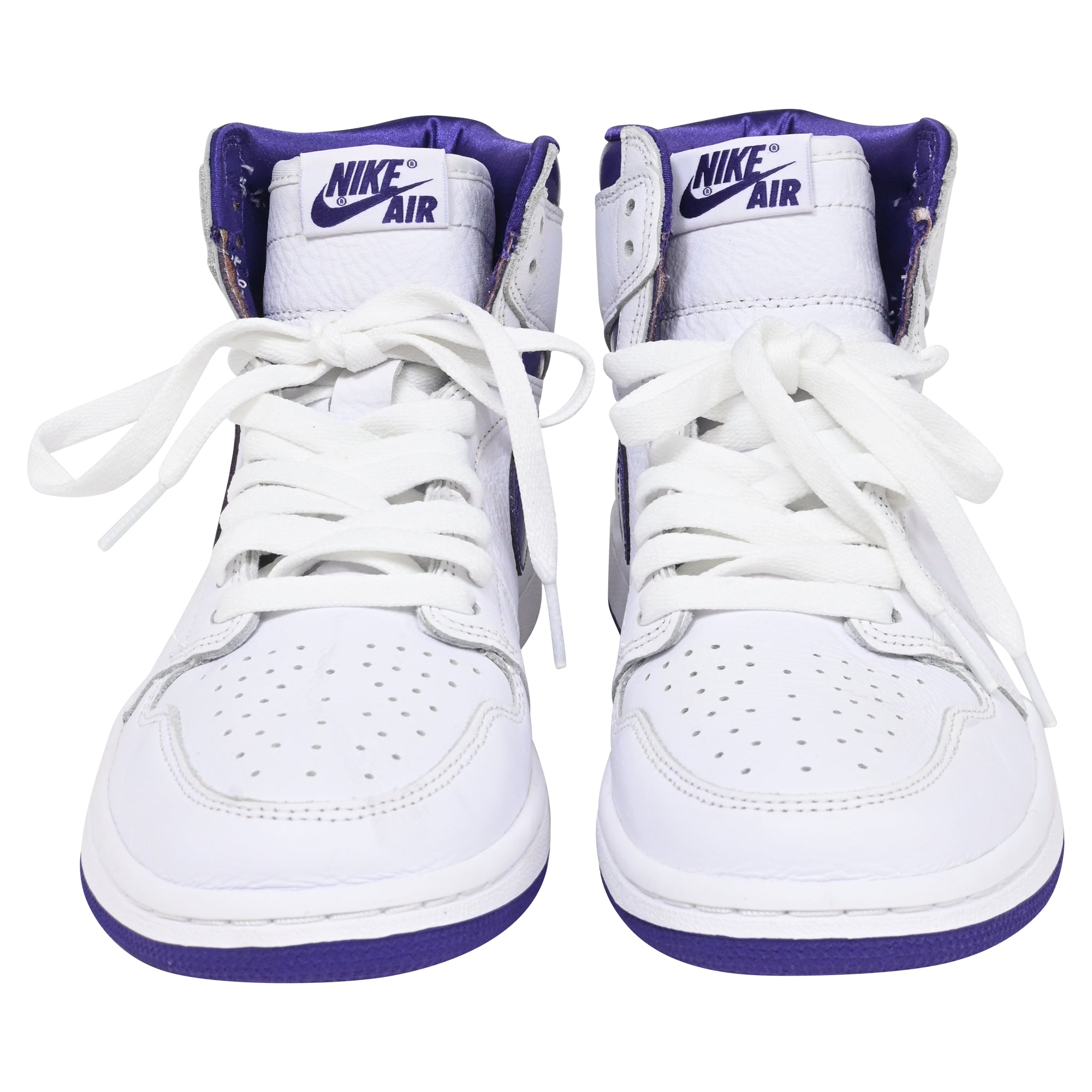 Nike Air Jordan 1 Retro High Court Sneakers in Purple Leather