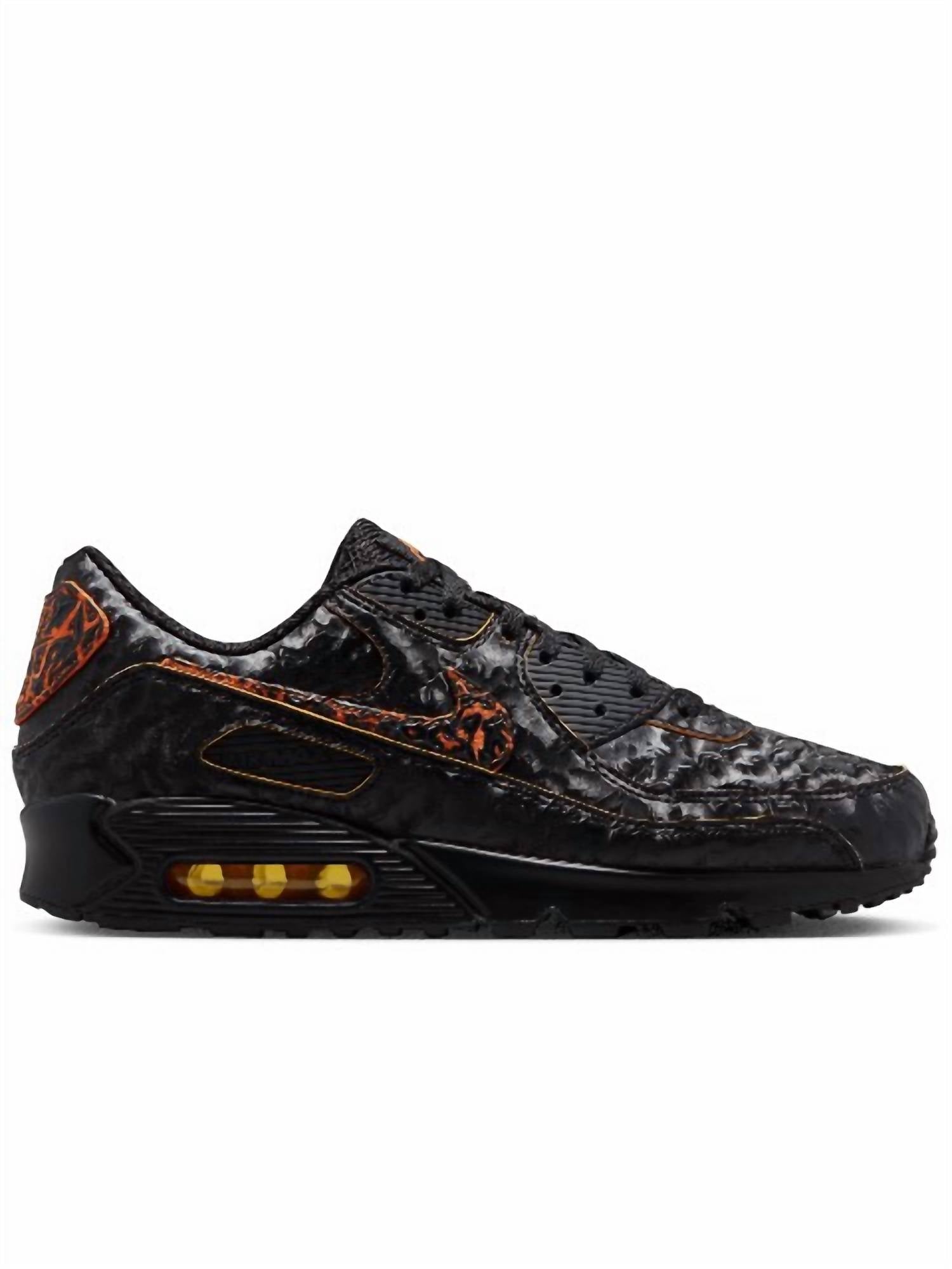 Men's Air Max 90 Lava Shoes In Black/black Magma Orange Laser Orange