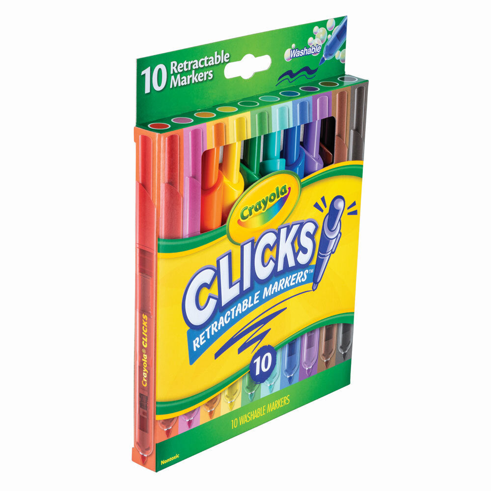 10pc Crayola Clicks Retractable Washable Markers 8+