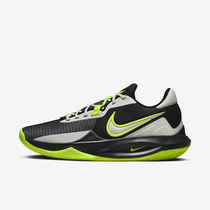 Men's Nike Precision 6 DD9535-009 Sneaker Black Volt Herringbone Basketball Shoes