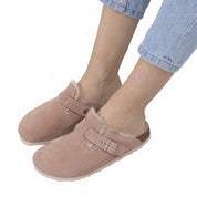 Women's Boston Fur Shearling Clog In Light Rose