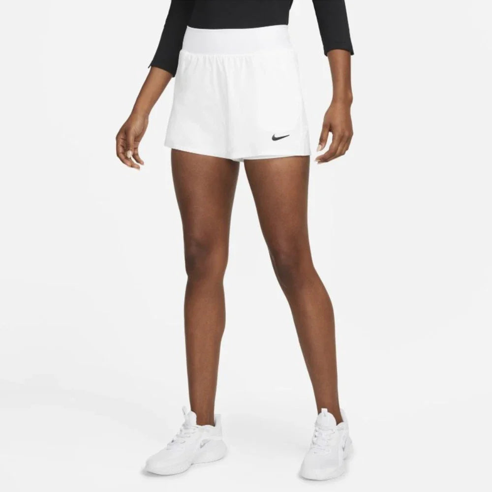 Nike Court Victory Tennis Shorts Women White Elastic Waist Activewear DSGL630