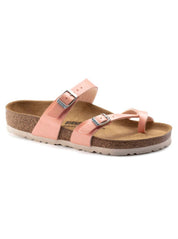 Mayari Birko-Flor Sandal in Coral Peach