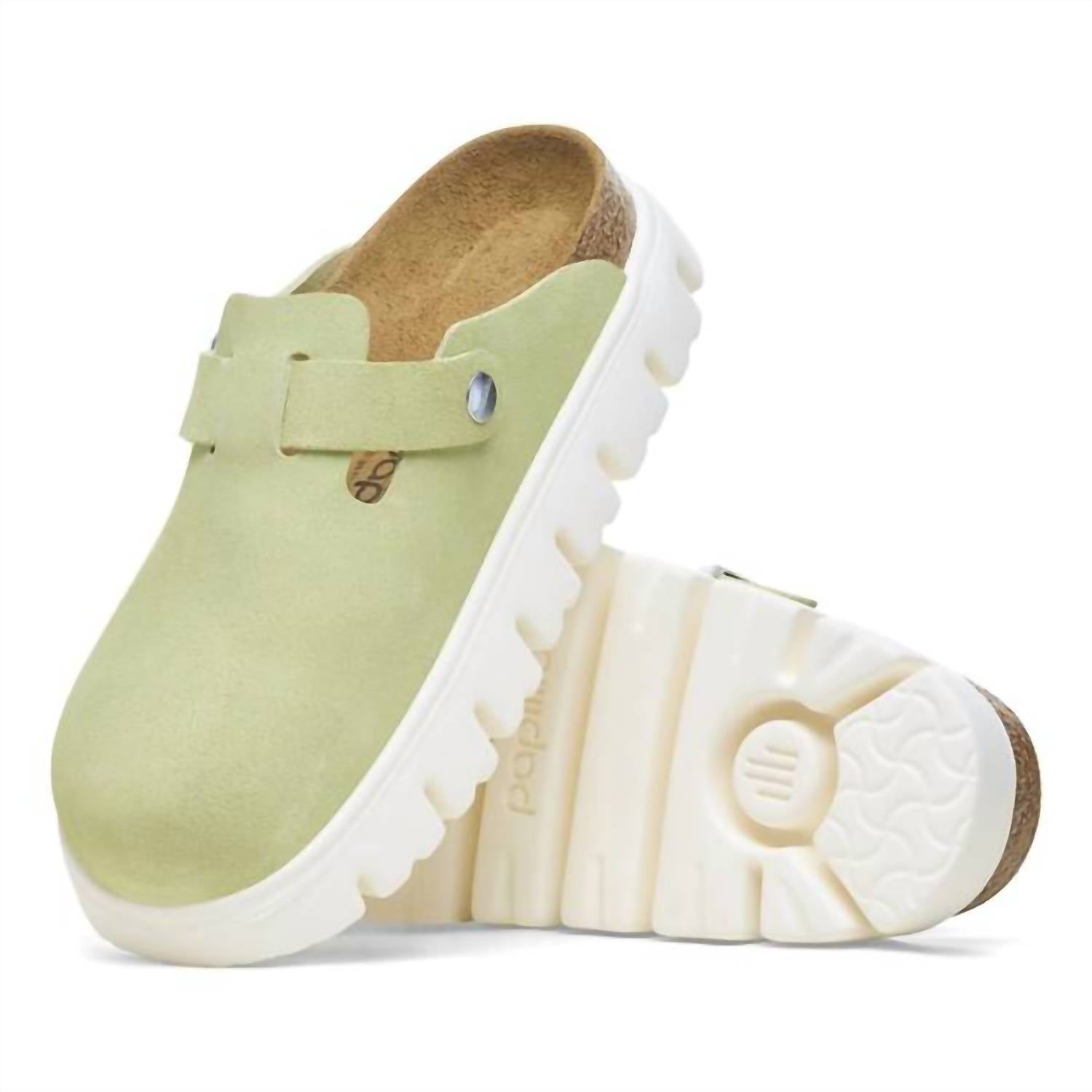 Women's Boston Chunky Clog - Narrow In Faded Lime