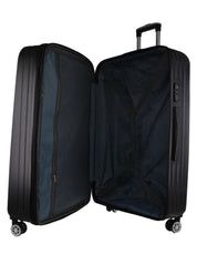 3pc Pierre Cardin Hard-Shell Suitcase Cabin Travel Luggage Set Black