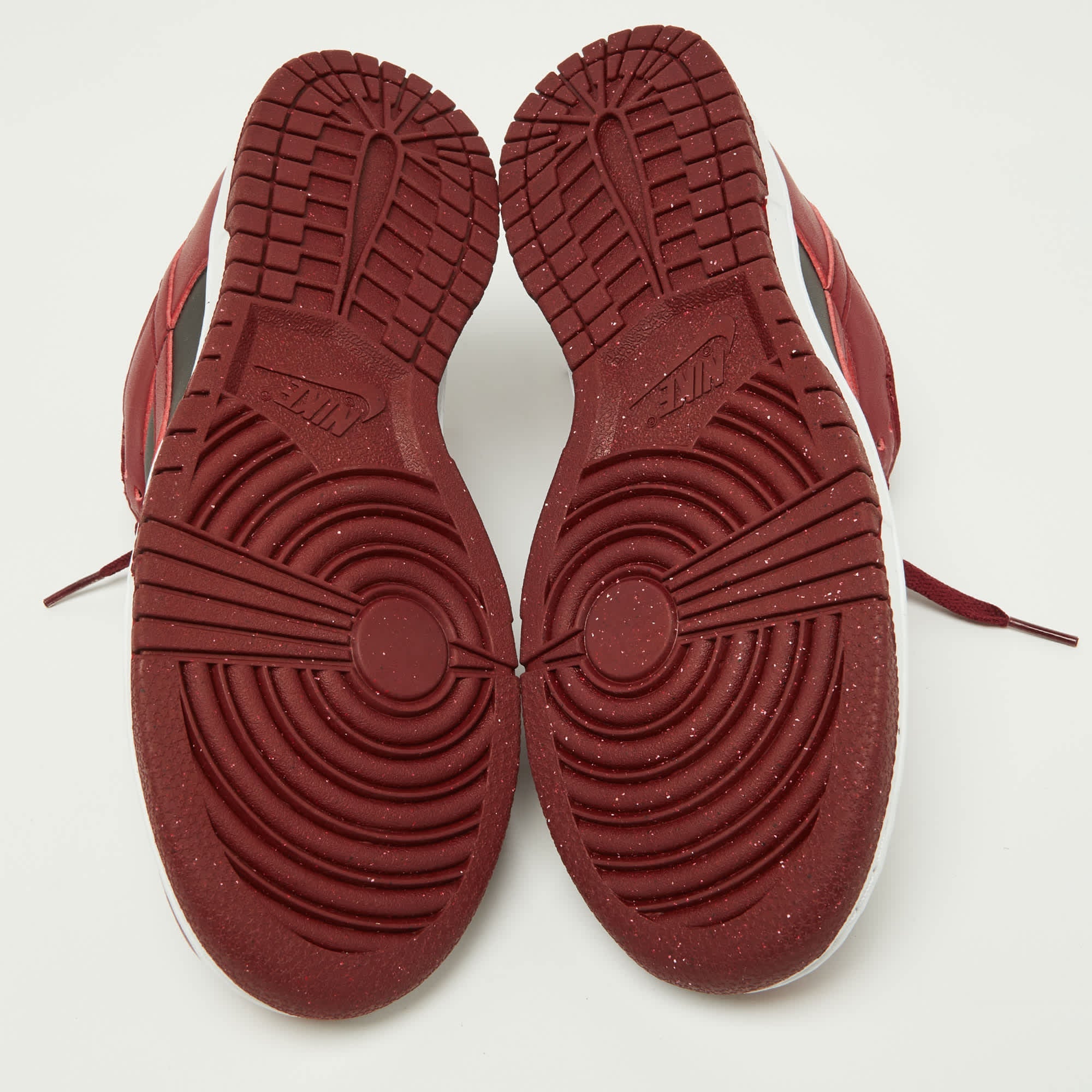 Nike Red/black Leather Dunk Low Top "team Red" Sneakers