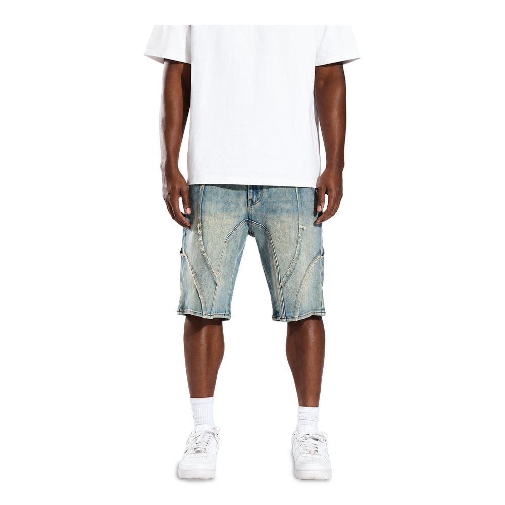 Men's Crysp Denim Rigged Shorts Blue CRY-SUM26-015-BLUE