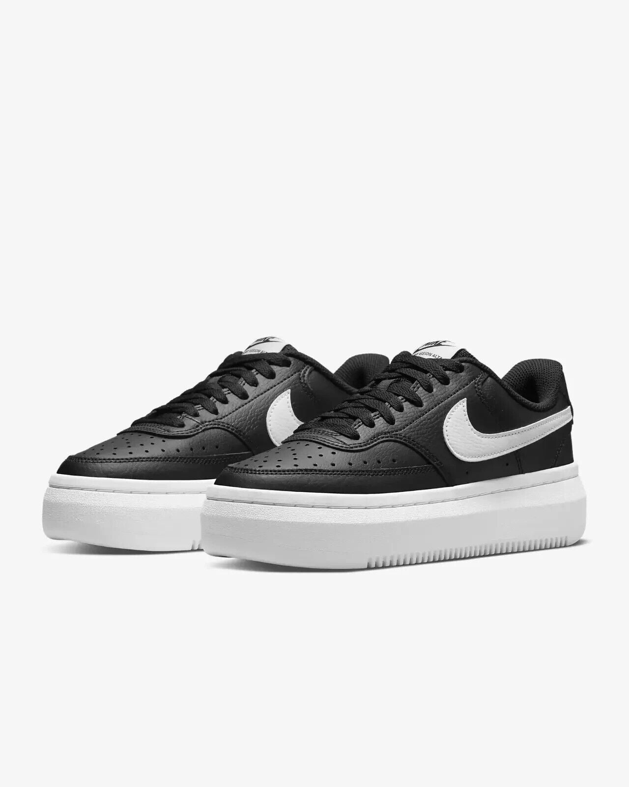 Women's Nike Court Vision Alta DM0113-002 Sneakers Black Leather Low Top Shoes
