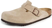 Men's Boston Leather Clogs In Taupe Tan
