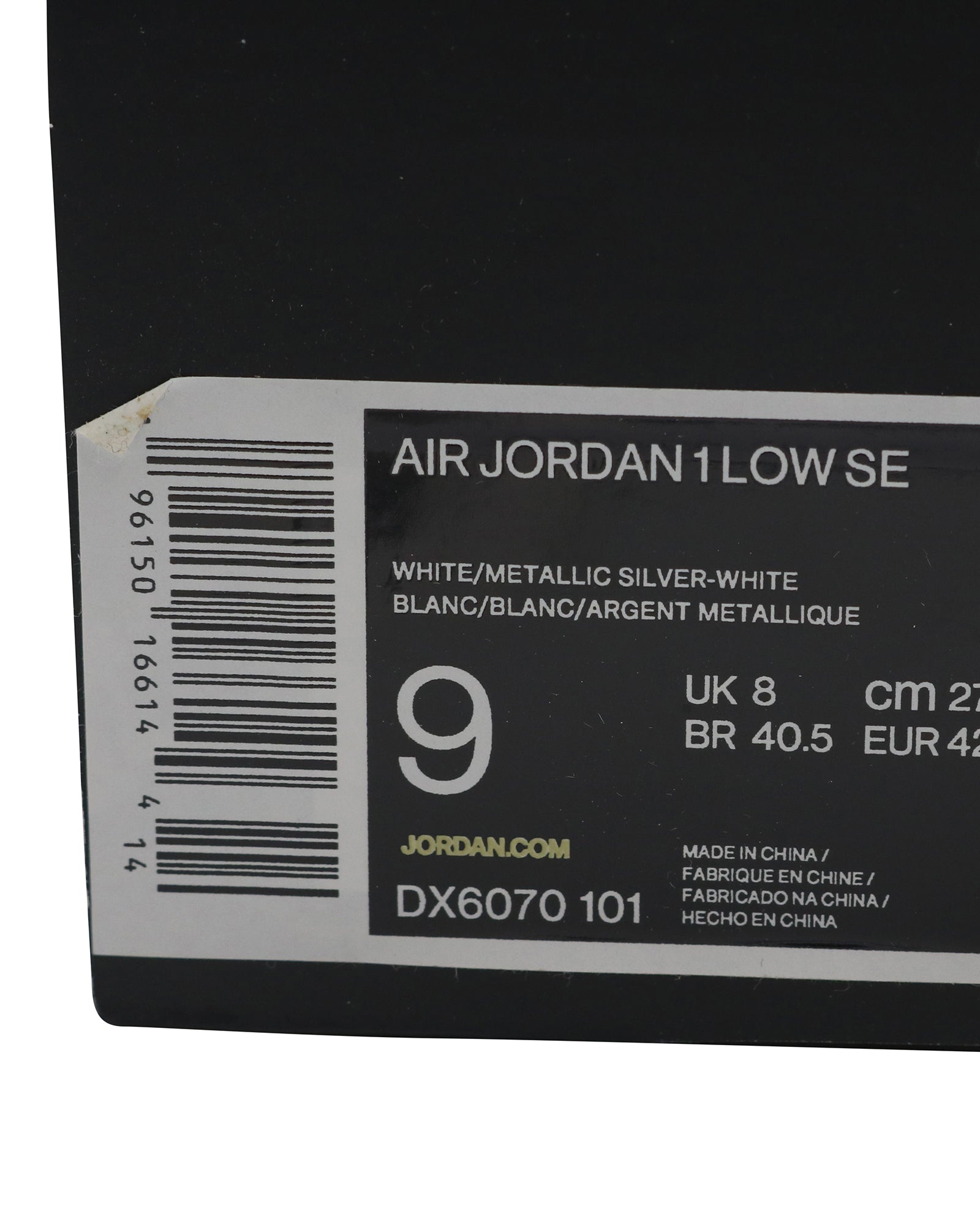 Nike Air Jordan 1 Low SE "Tear Away"  Sneakers in Silver Leather