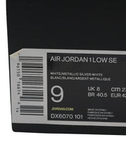 Nike Air Jordan 1 Low SE "Tear Away"  Sneakers in Silver Leather