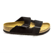 Men's Arizona Soft Footbed Sandals In Black Suede
