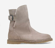 Women's Shearling Suede Short Boots In Grey
