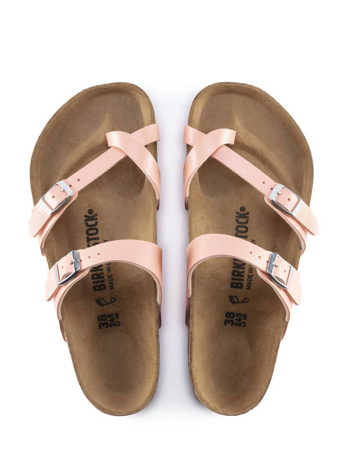 Mayari Birko-Flor Sandal in Coral Peach