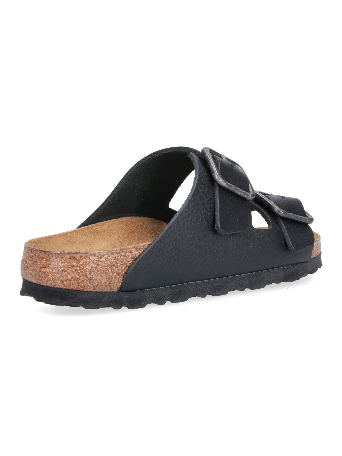 Black Open-Toe Buckle Strap Sandals