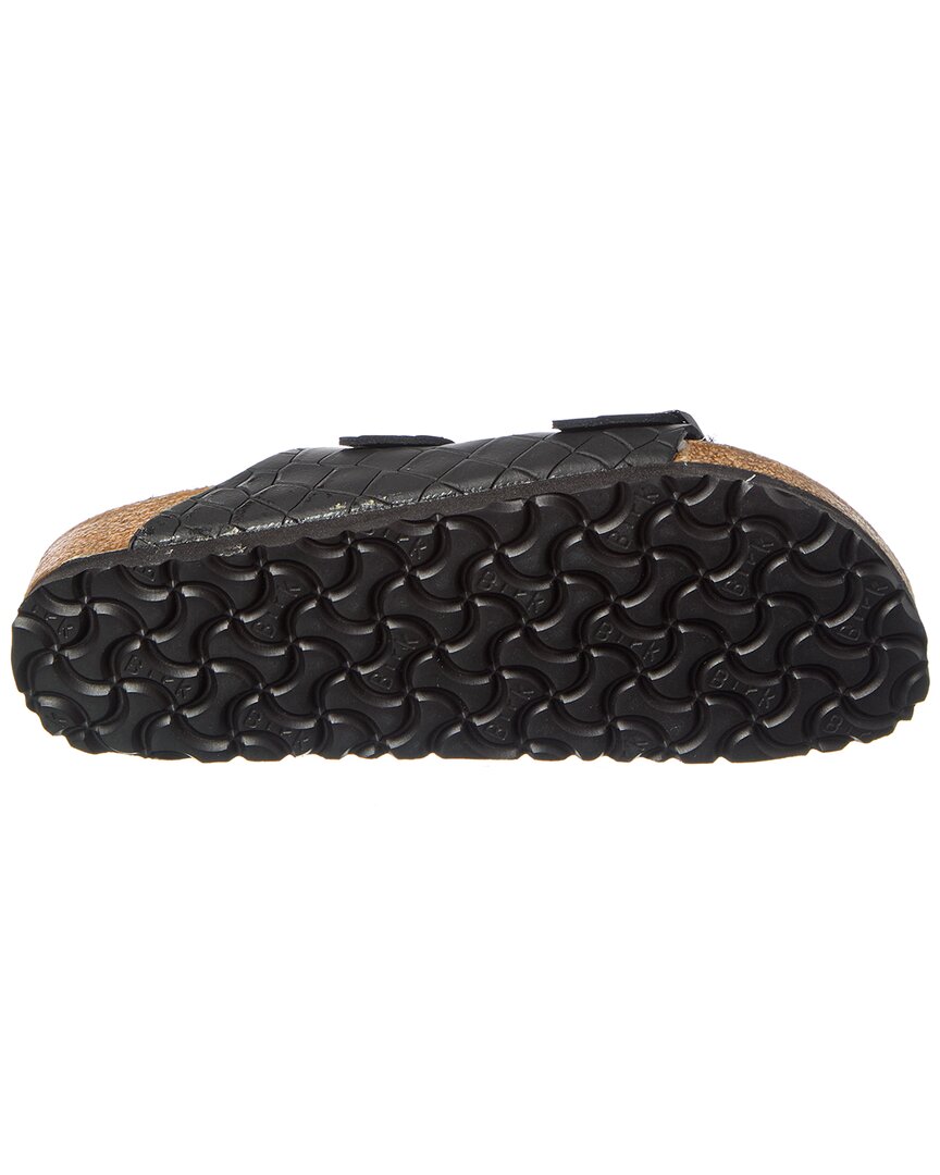 Birkenstock Arizona BS Narrow Croc-Embossed Leather & Shearling Sandal