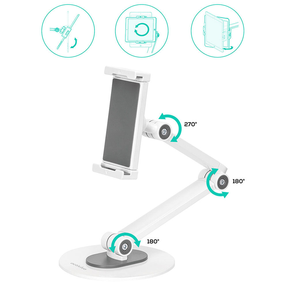 Activiva Universal iPad & Tablet Tabletop Stand 4.7"-12.9" (White)