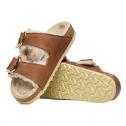 Women's Arizona Big Buckle Shearling Sandal In Cognac