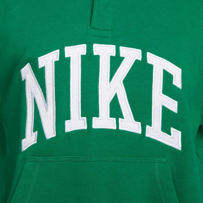 Men's Nike Club Fleece Polo Shirt Green Relaxed Fit Long Sleeve SRT378