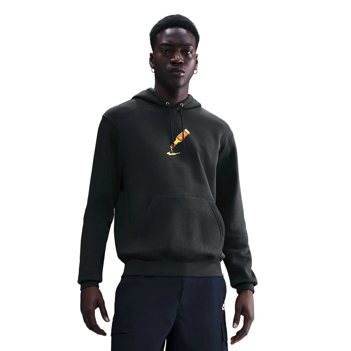 Men's Nike Sportswear Club Sole Food Pullover Fleece Hoodie - Off Noir