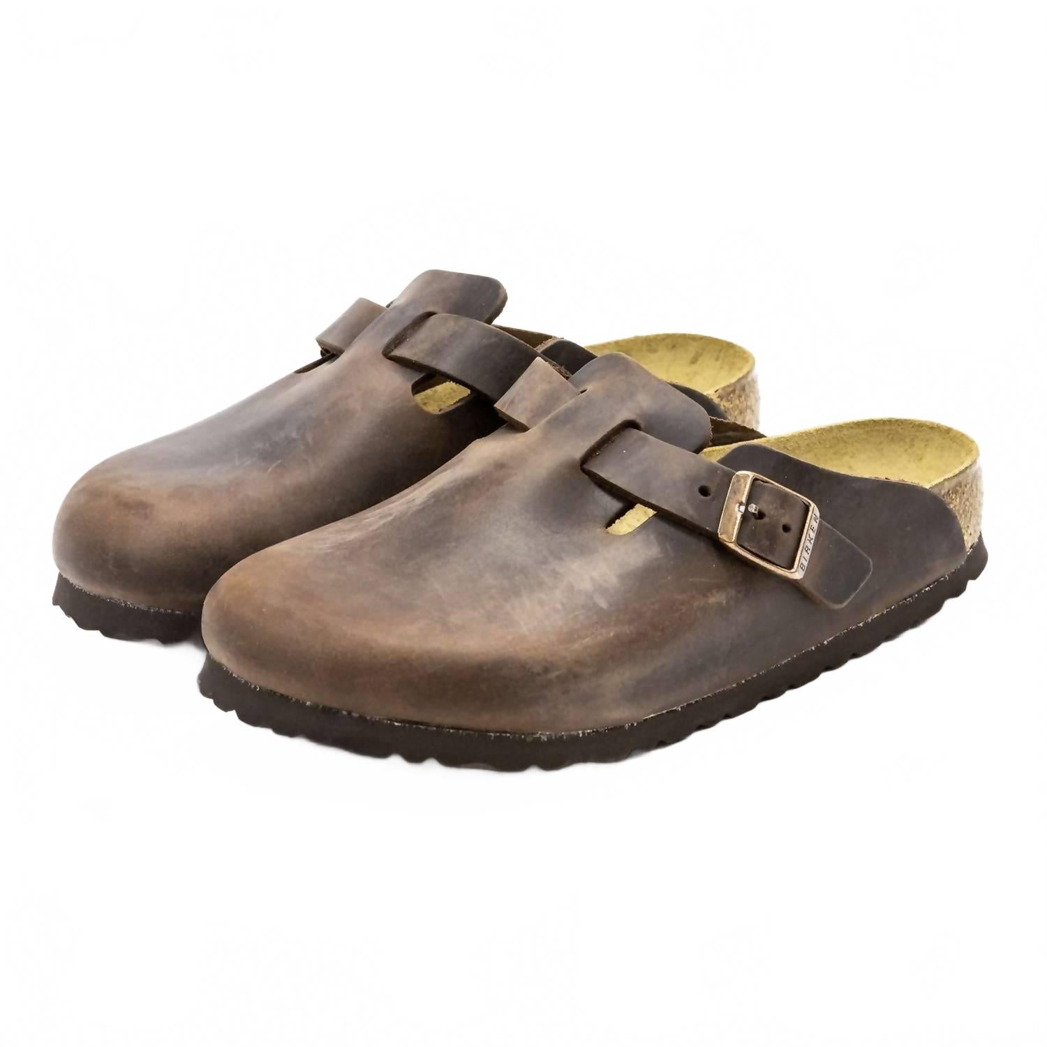 Men's Boston Soft Footbed Clogs In Habana Waxy Leather