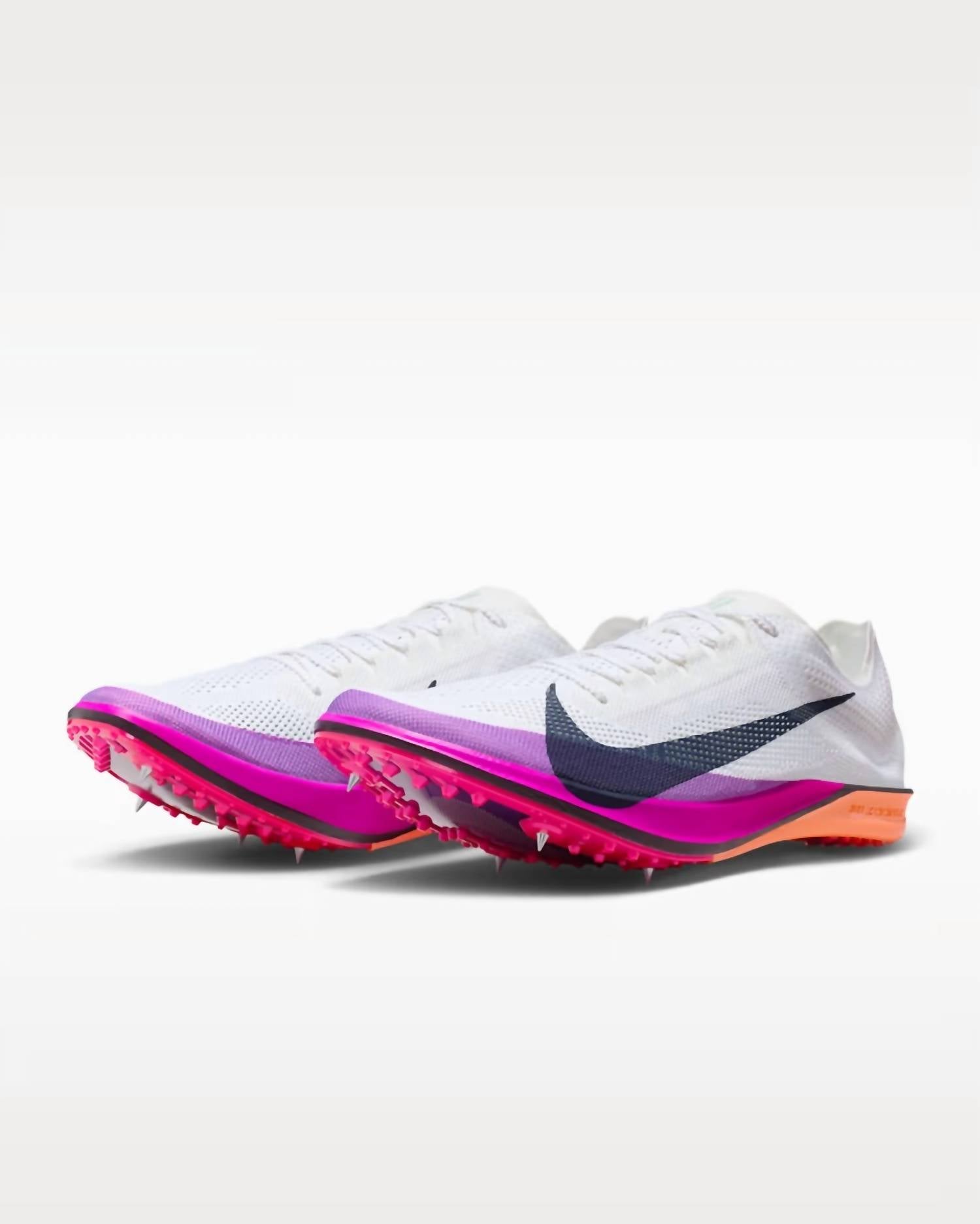 Unisex Zoomx Dragonfly 2 Elite Running Shoes In White/hyper Violet/bright Crimson/obsidian