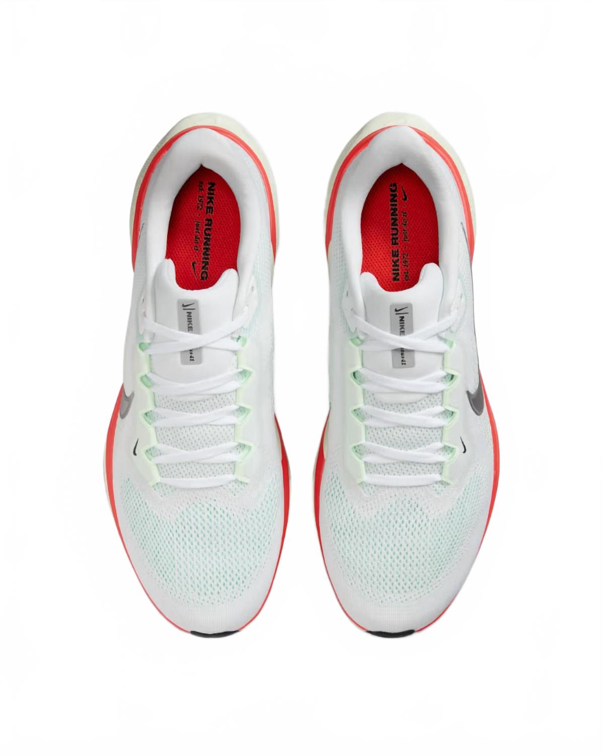 Men’S Air Zoom Pegasus 41 Shoe In White/barely Green/bright Crimson/metallic Silver