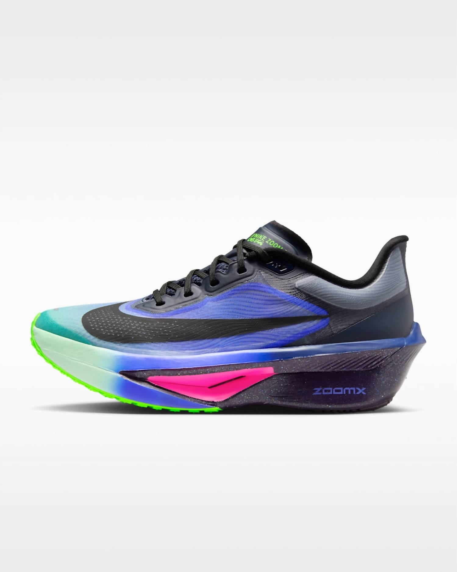 Women's Zoom Fly 6 Glam Running Shoes In Dark Obsidian/racer Blue/emerald Rise/black
