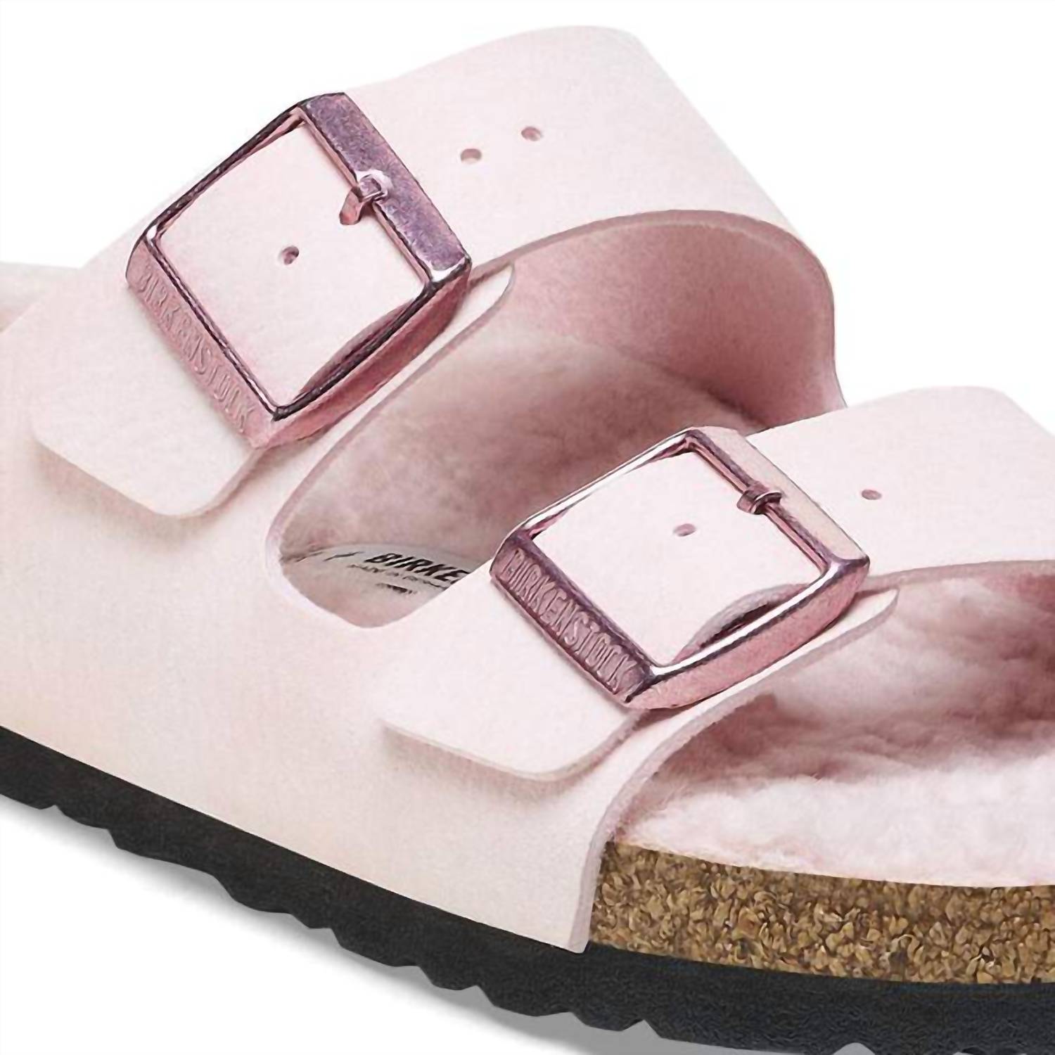 Women's Arizona Shearling-Lined Slide Sandal In Desert Dust Light Rose