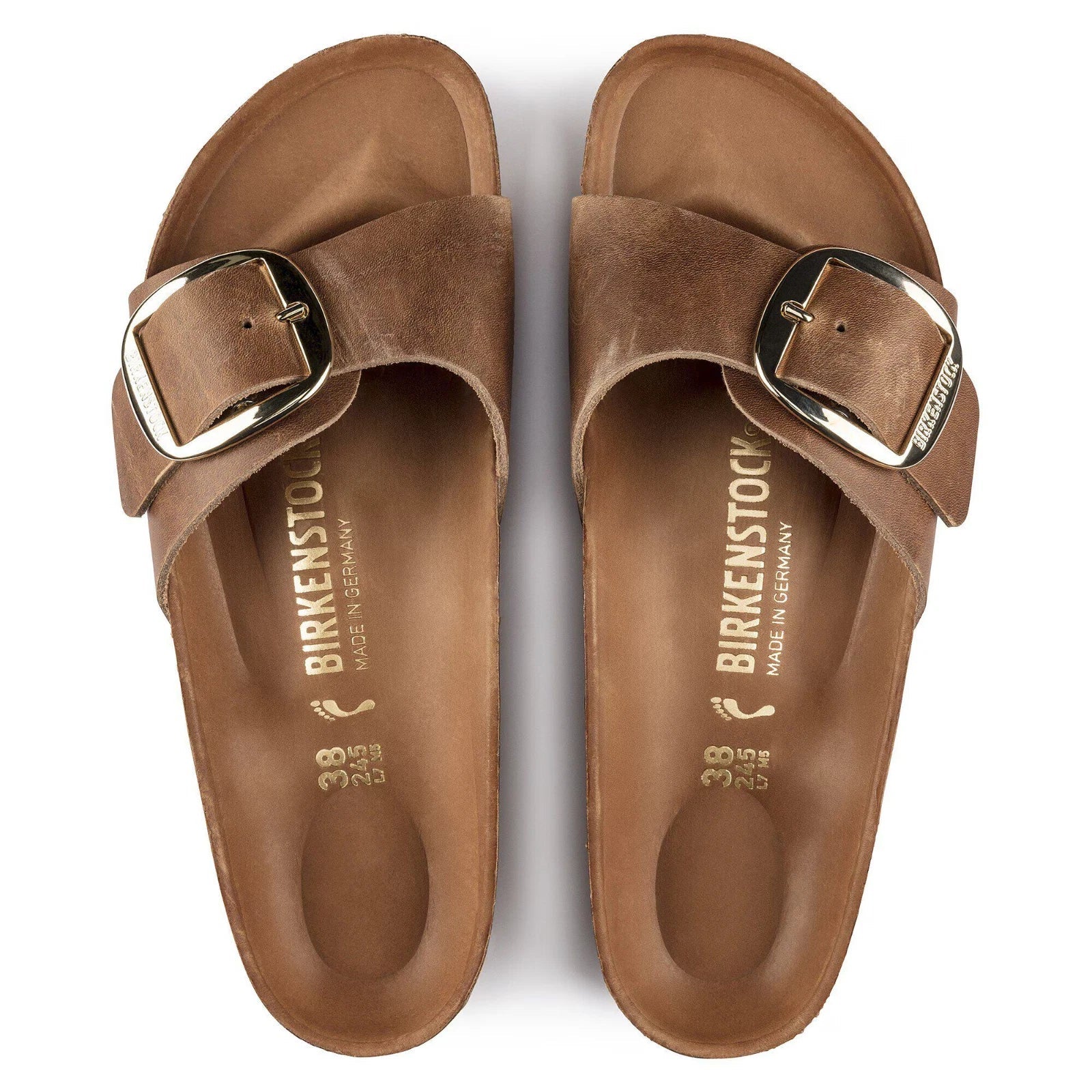 Unisex Birkenstock Madrid Big Buckle 1006525 Sandals Cognac Slide GAL1709