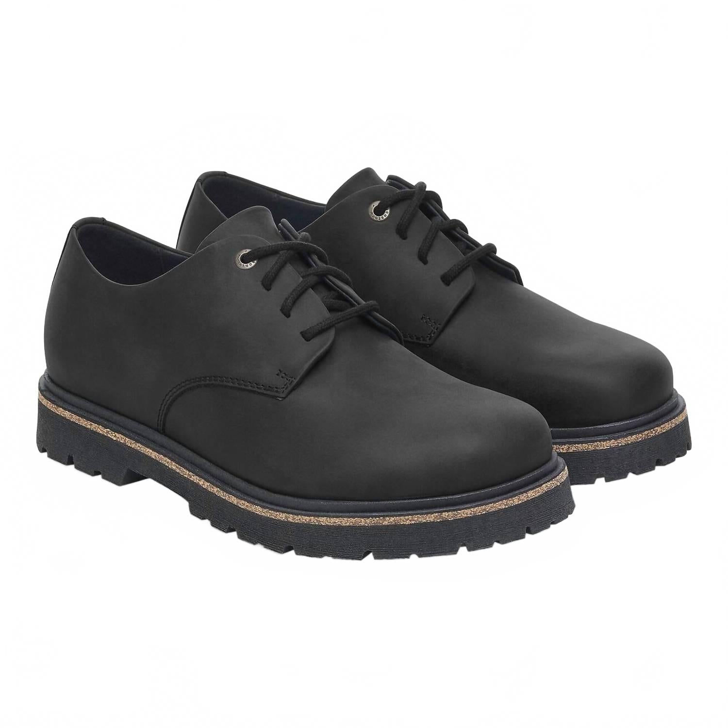 Men's Highwood Lace Low Leather Shoes In Black