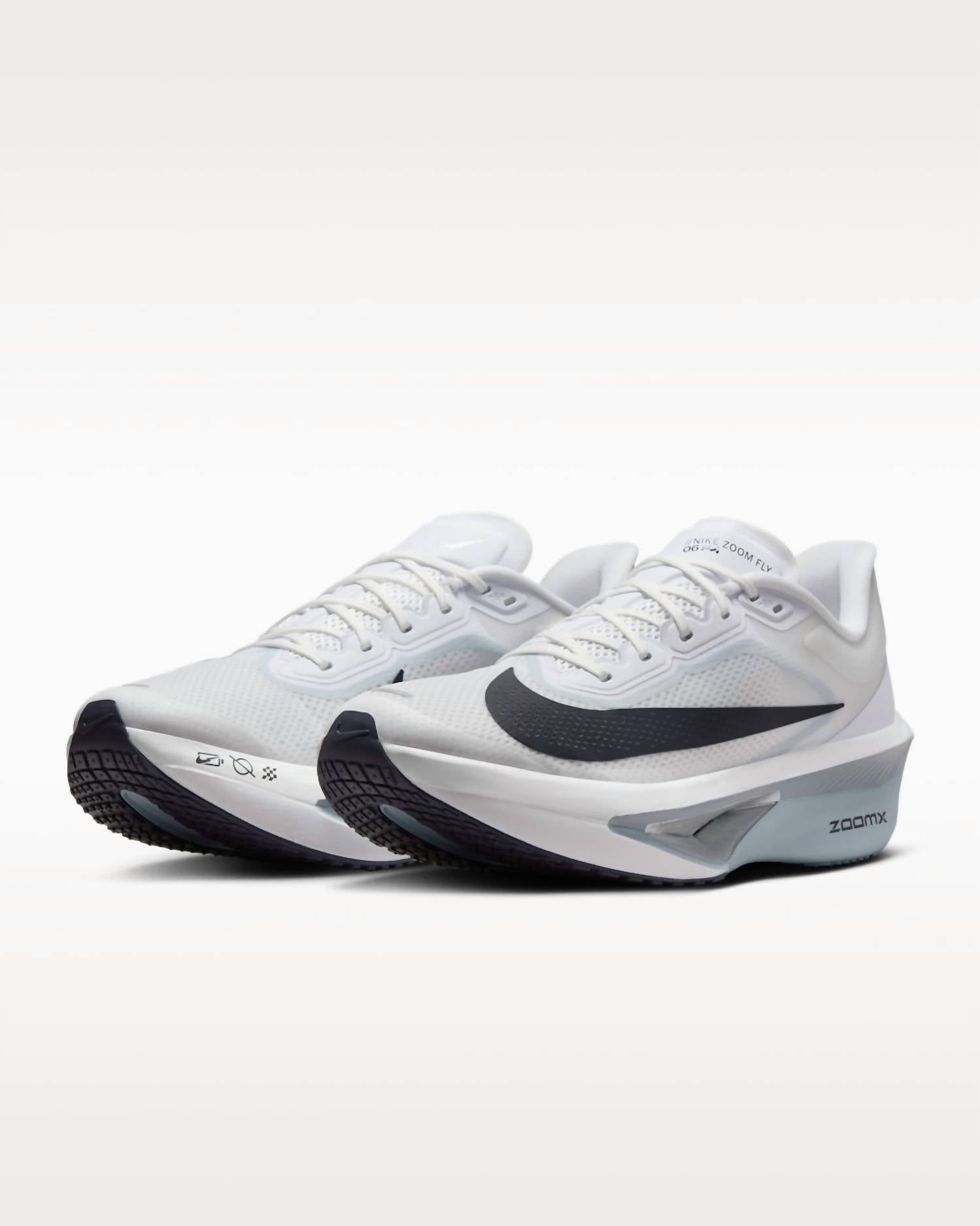 Men's Zoom Fly 6 Road Racing Shoes In White/pure Platinum/obsidian Mist/gridiron