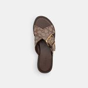 Coach Outlet Crisscross Buckle Sandal In Signature Jacquard