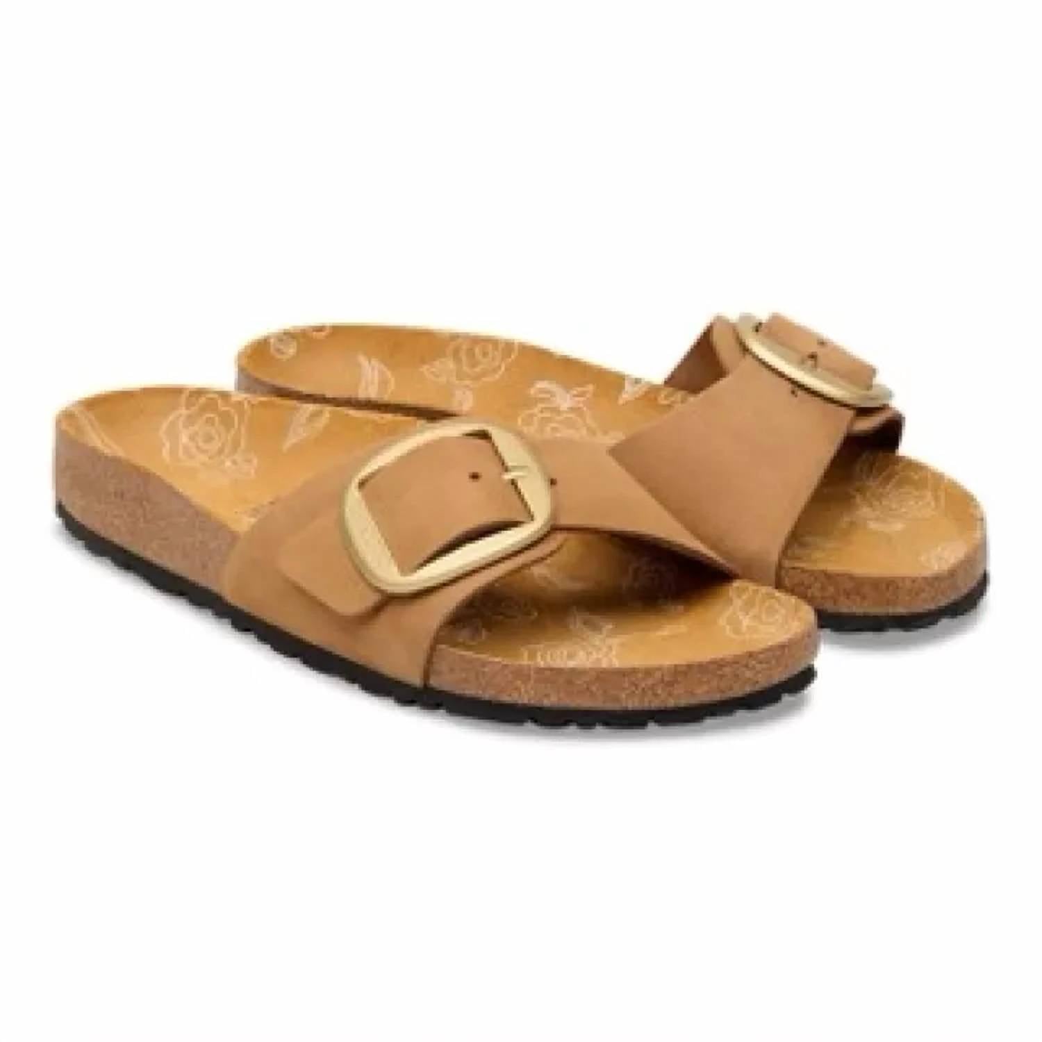 Women's Madrid Big Buckle Nubuck Leather Sandal In Mink