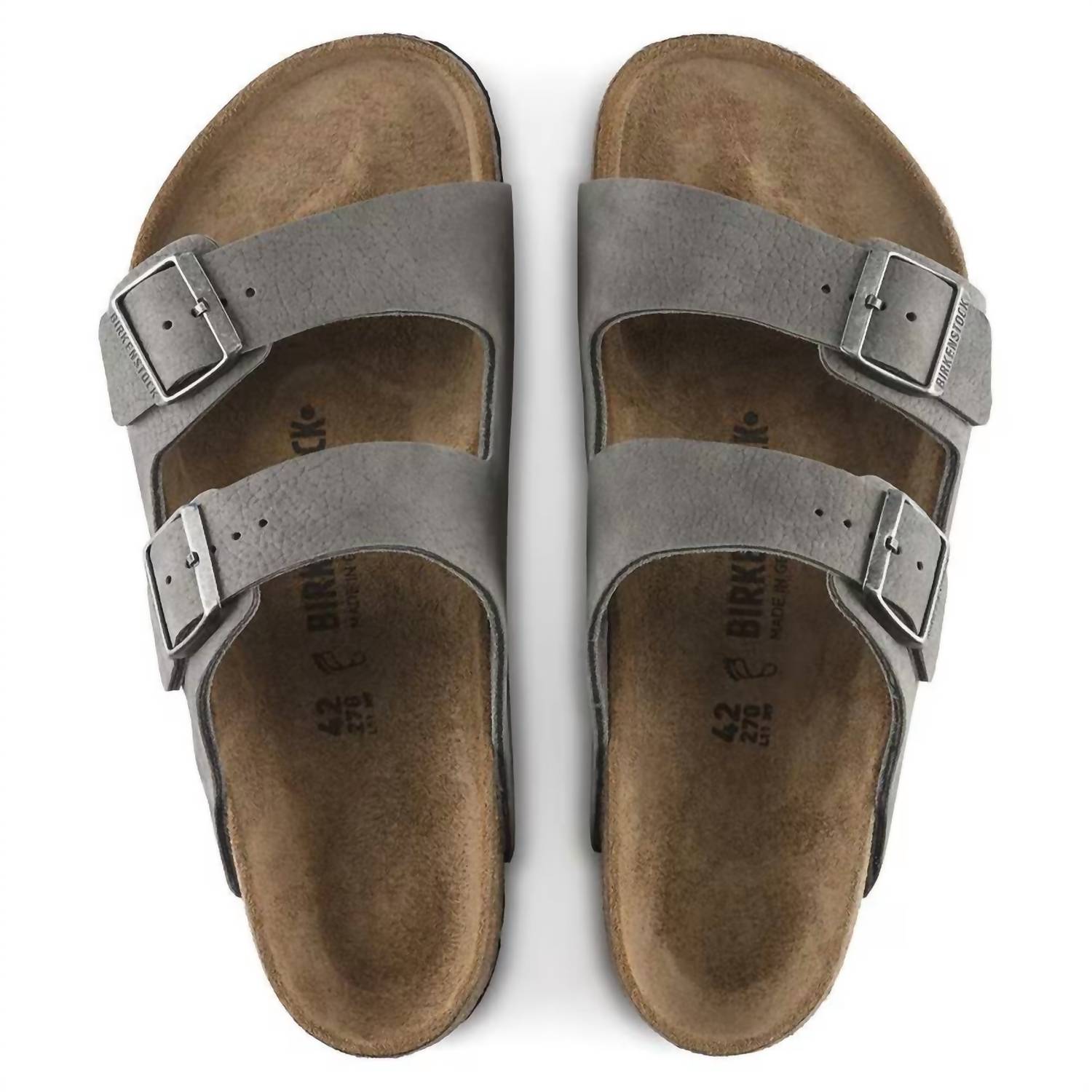 Women's Arizona Leather Sandals In Desert Buck Whale Gray