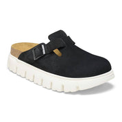 Women's Boston Chunky Suede Leather Clog In Black