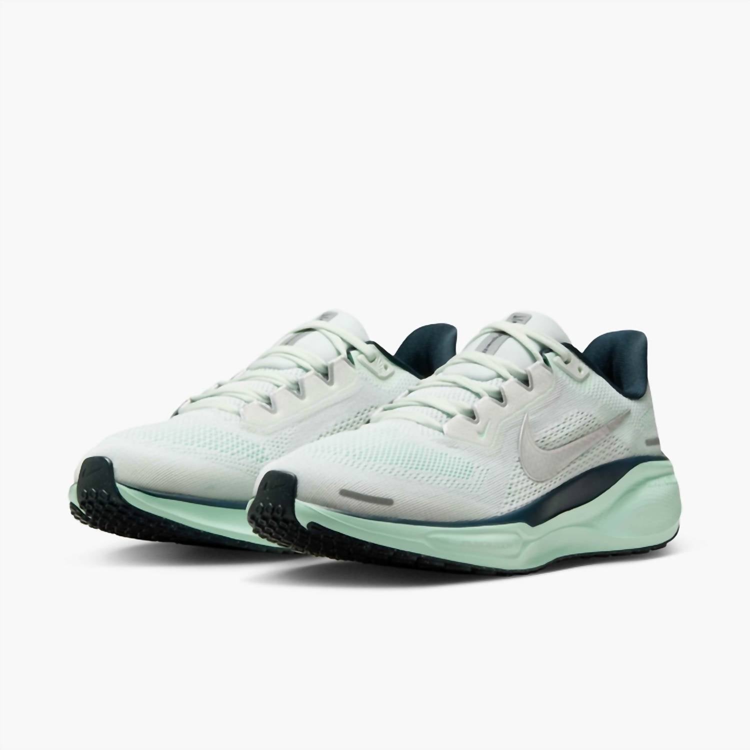 Women's Pegasus 41 Road Running Shoes In Ghost Aqua/mint Foam/armoury Navy/metallic Silver