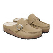 Women's Buckley Shearling Narrow Clogs In Taupe