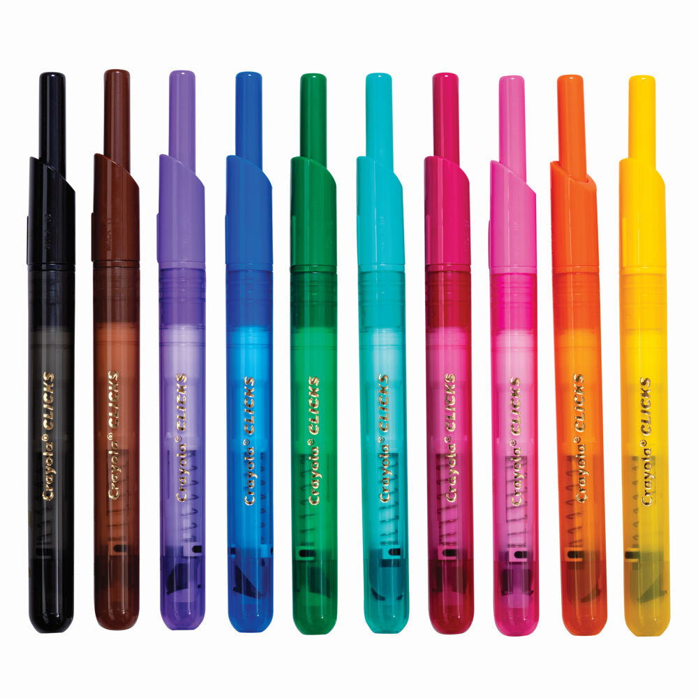 10pc Crayola Clicks Retractable Washable Markers 8+