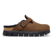 Women's Boston Chunky Shearling Clogs In Dark Tea