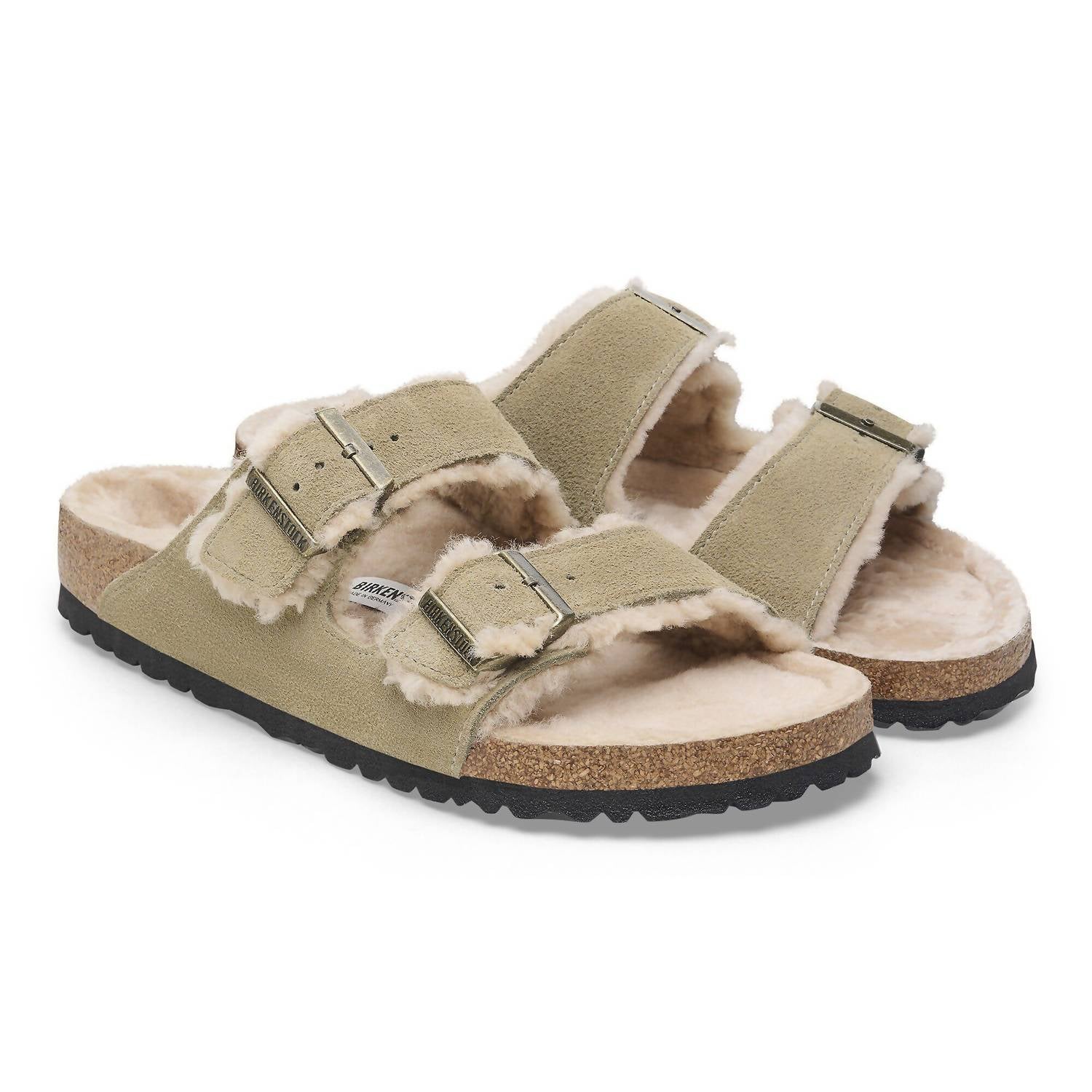 Women's Arizona Shearling Sandal In Taupe