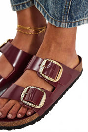 Women's Arizona Big Buckle Sandals In Zinfandel Leather