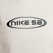 Sb Oval Logo Fleece Pullover Hoodie In Light Bone/deep Jungle