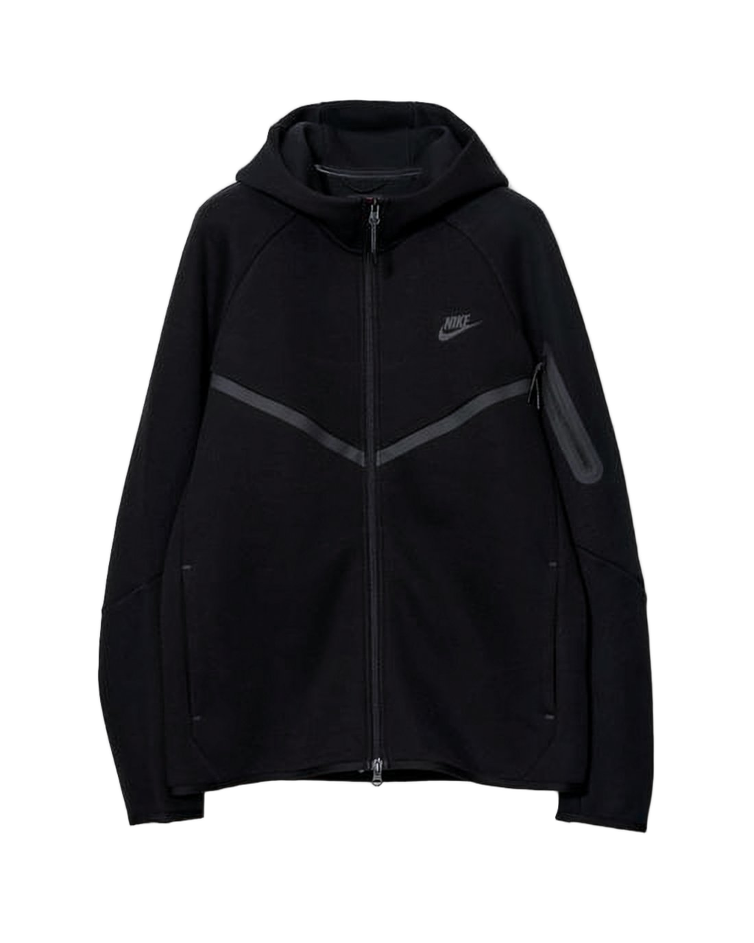Minimalist Black Full-Zip Jacket with Hood