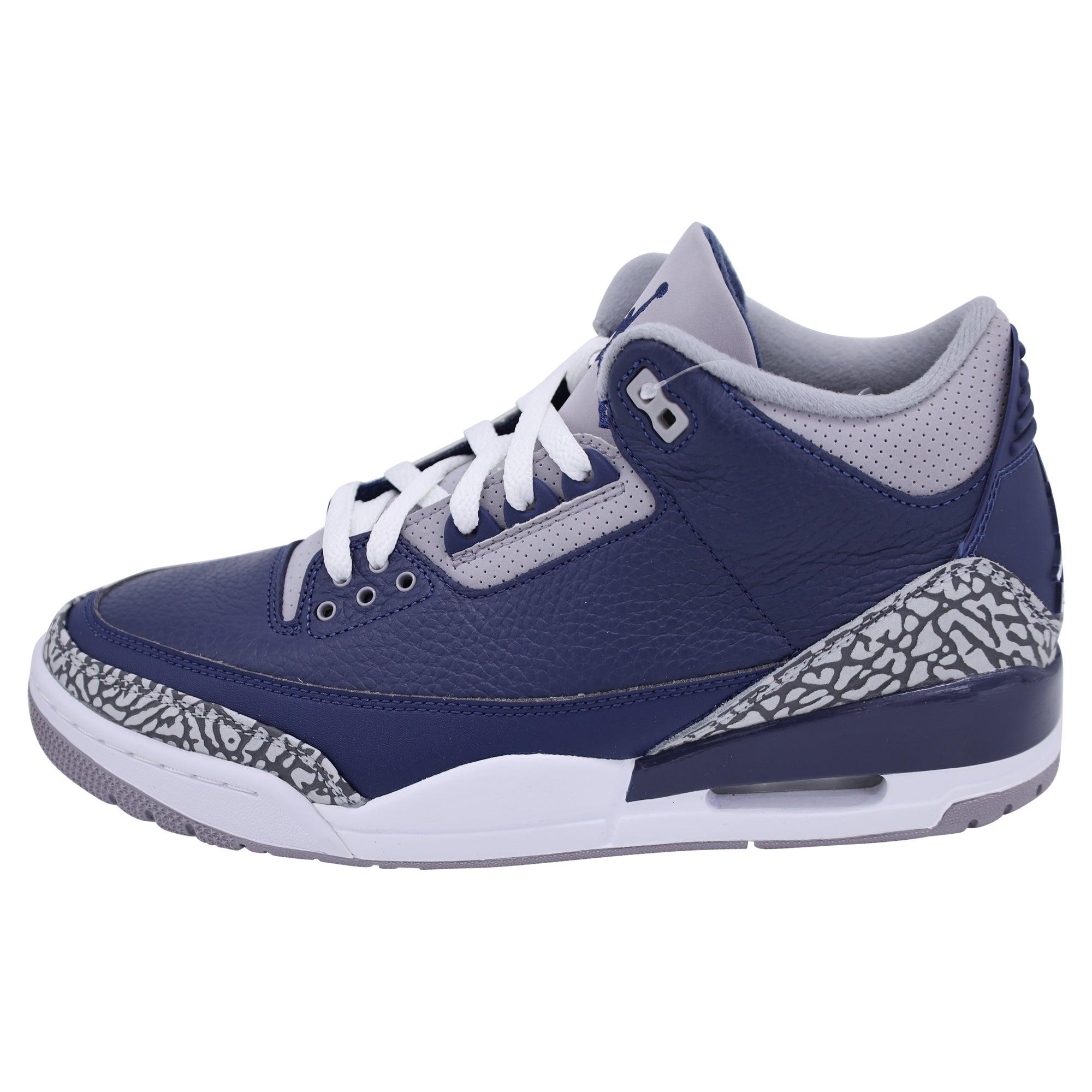 Nike Air Jordan 3 Retro Sneakers in 'Georgetown' in Blue and Grey Tumbled Leather