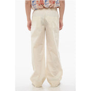 Birkenstock TEKLA Striped Cotton Pants with Drawstring Men's Waist