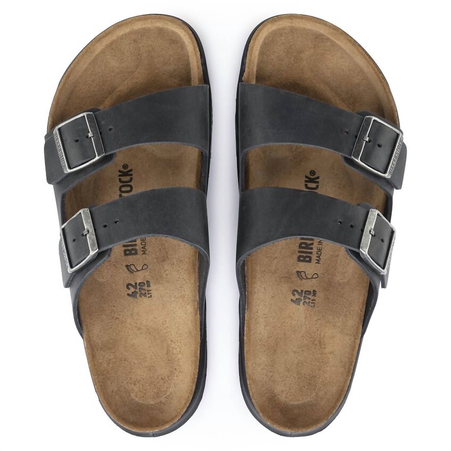 Men's Arizona Crosstown Oiled Leather Sandals In Black