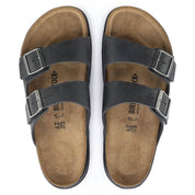 Men's Arizona Crosstown Oiled Leather Sandals In Black