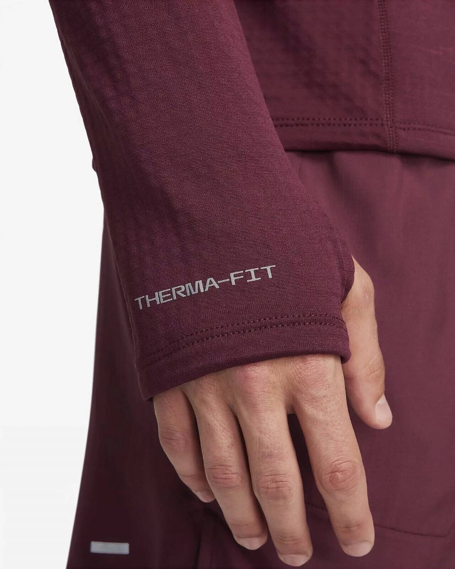 Men's Element Repel Therma-Fit 1/2-Zip Running Top In 681 - Night Maroon