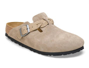 Women's Boston Braided Suede Clogs In Taupe